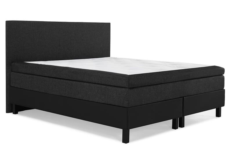 Lucky Komplett Sängpaket 160x200 Latex Slät Sänggavel - Svart/Grå/PU - Products - Möbler - Säng - Kontinentalsäng