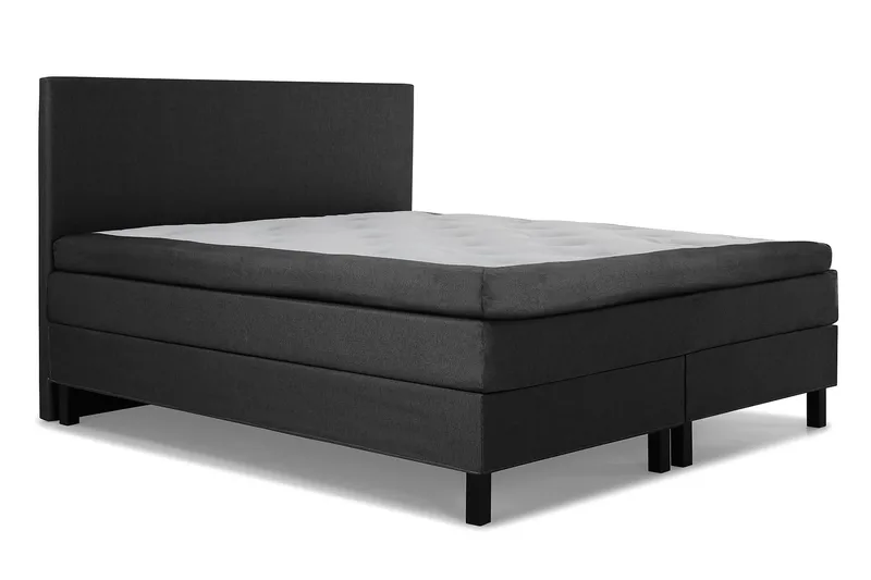 Lucky Komplett Sängpaket 160x200 Memory Slät - Svart/Grå - Products - Möbler - Säng - Kontinentalsäng