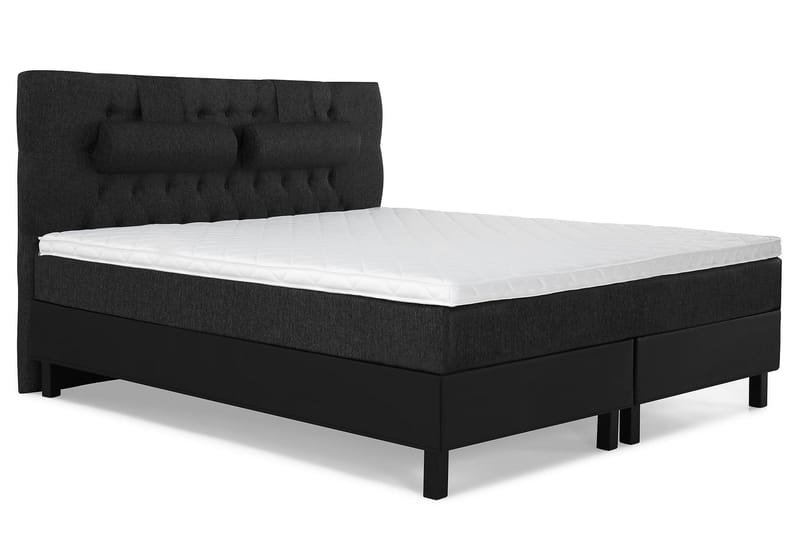 Lucky Komplett Sängpaket 160x200 Skum Diamant - Nackkudde Stor Svart/Grå/PU - Products - Möbler - Säng - Kontinentalsäng