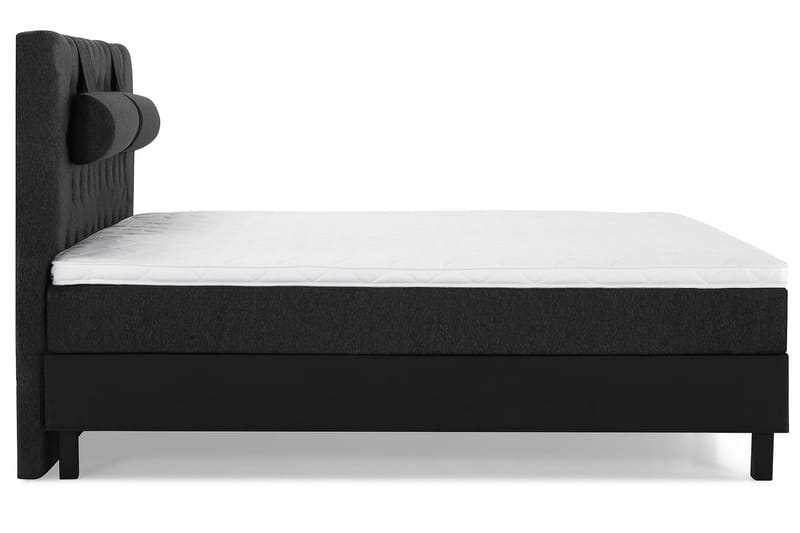 Lucky Komplett Sängpaket 160x200 Skum Diamant - Nackkudde Stor Svart/Grå/PU - Products - Möbler - Säng - Kontinentalsäng