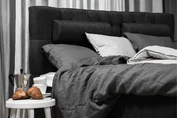 Lucky Komplett Sängpaket 160x200 Skum Diamant - Nackkudde Stor Svart/Grå/PU - Products - Möbler - Säng - Kontinentalsäng