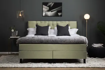 Lucky Komplett Sängpaket 160x200 Skum Diamant Sänggavel - Nackkudde Liten Grön - Products - Möbler - Säng - Kontinentalsäng