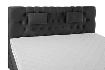 Lucky Komplett Sängpaket 160x200 Skum Diamant Sänggavel - Nackkudde Liten Svart/Grå - Products - Möbler - Säng - Kontinentalsäng