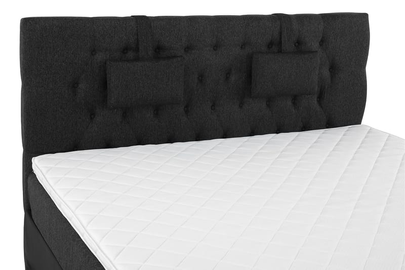 Lucky Komplett Sängpaket 160x200 Skum Diamant Sänggavel - Nackkudde Liten Svart/Grå/PU - Products - Möbler - Säng - Kontinentalsäng