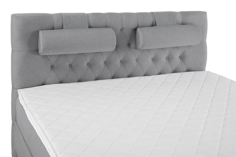 Lucky Komplett Sängpaket 160x200 Skum Diamant Sänggavel - Nackkudde Stor Mellangrå - Products - Möbler - Säng - Kontinentalsäng