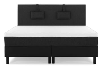 Lucky Komplett Sängpaket 160x200 Skum Slät - Nackkudde Liten Svart/Grå/PU - Products - Möbler - Säng - Kontinentalsäng