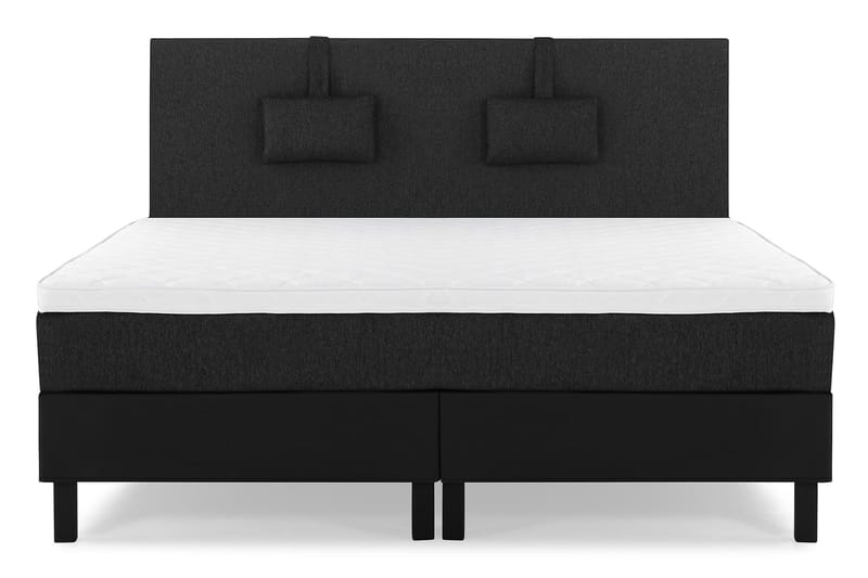 Lucky Komplett Sängpaket 160x200 Skum Slät - Nackkudde Liten Svart/Grå/PU - Products - Möbler - Säng - Kontinentalsäng