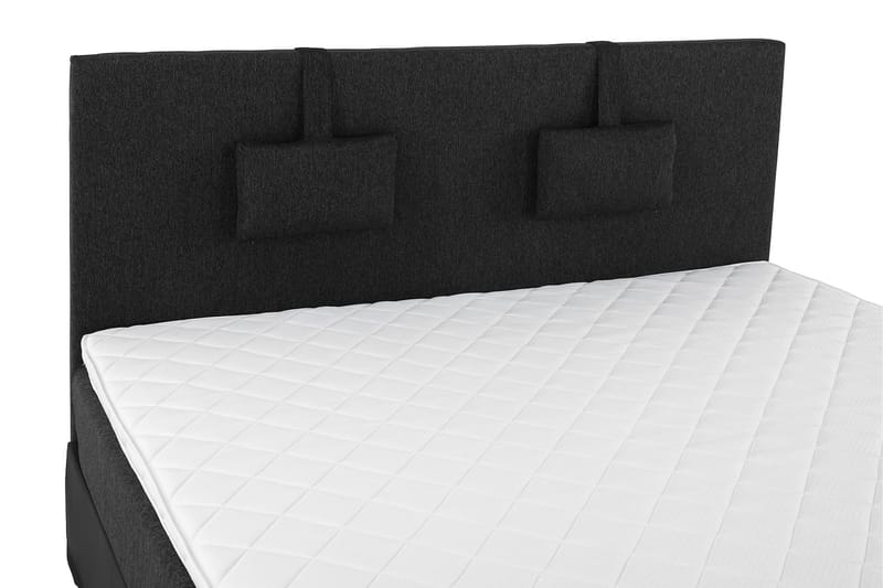 Lucky Komplett Sängpaket 160x200 Skum Slät - Nackkudde Liten Svart/Grå/PU - Products - Möbler - Säng - Kontinentalsäng
