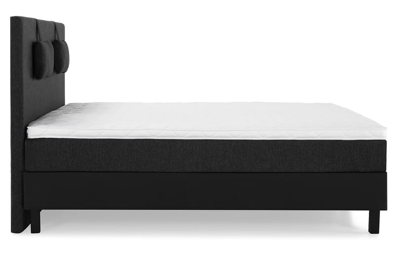 Lucky Komplett Sängpaket 160x200 Skum Slät - Nackkudde Liten Svart/Grå/PU - Products - Möbler - Säng - Kontinentalsäng