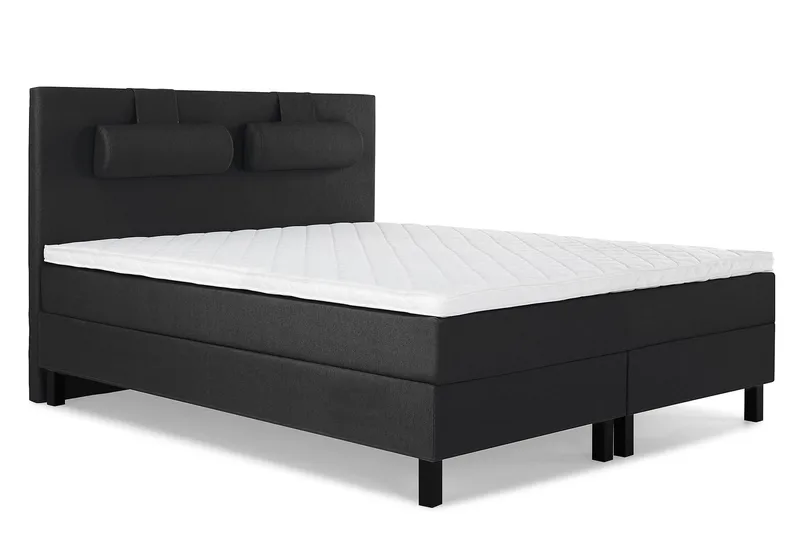 Lucky Komplett Sängpaket 160x200 Skum Slät - Nackkudde Stor Svart/Grå - Products - Möbler - Säng - Kontinentalsäng