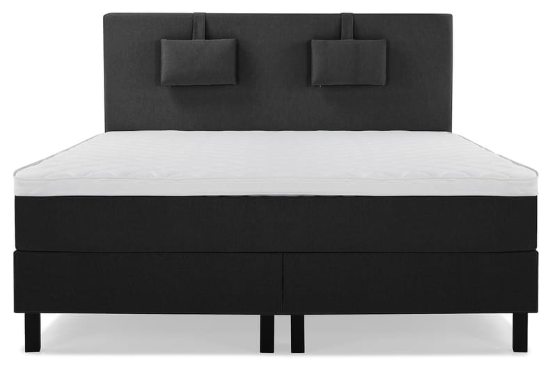 Lucky Komplett Sängpaket 160x200 Skum Slät Sänggavel - Nackkudde Liten Svart/Grå - Products - Möbler - Säng - Kontinentalsäng