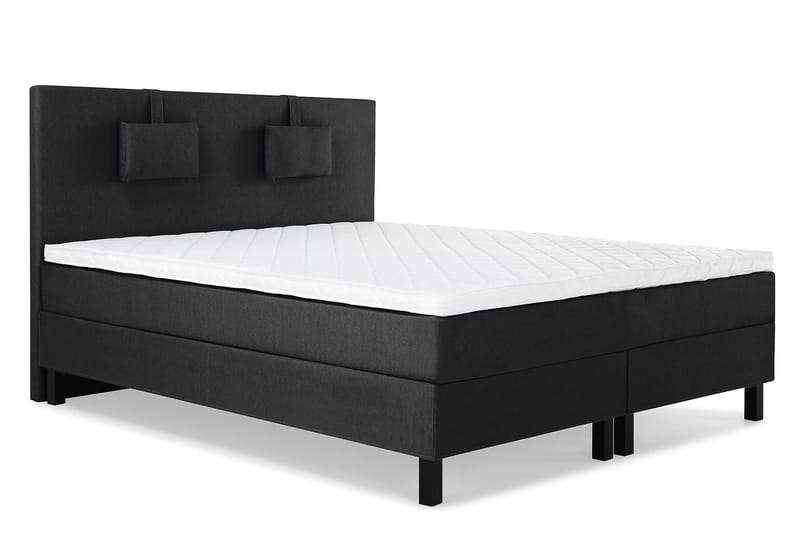 Lucky Komplett Sängpaket 160x200 Skum Slät Sänggavel - Nackkudde Liten Svart/Grå - Products - Möbler - Säng - Kontinentalsäng