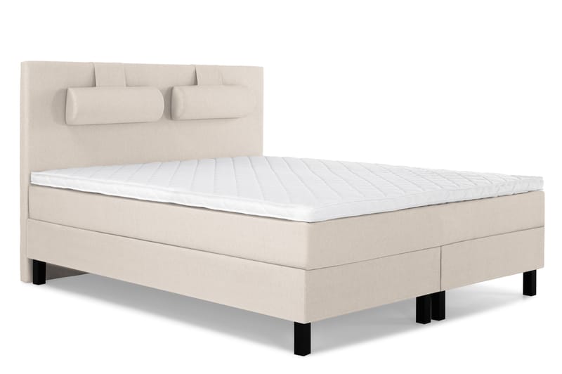 Lucky Komplett Sängpaket 160x200 Skum Slät Sänggavel - Nackkudde Stor Beige - Products - Möbler - Säng - Kontinentalsäng