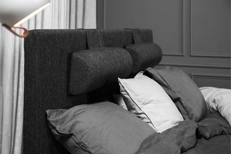 Lucky Komplett Sängpaket 160x200 Skum Slät - Svart/Grå/PU - Products - Möbler - Säng - Kontinentalsäng