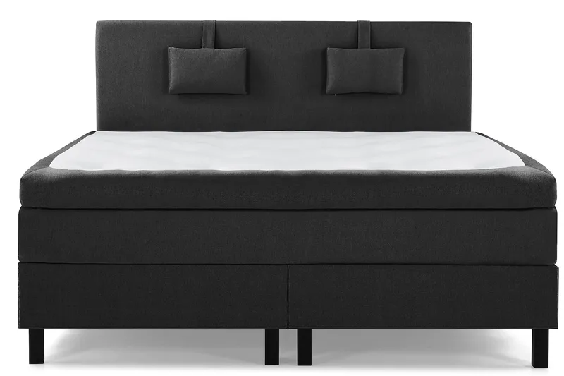 Lucky Komplett Sängpaket 160x200 Polyeter Slät - Nackkudde Liten Svart/Grå - Products - Möbler - Säng - Kontinentalsäng