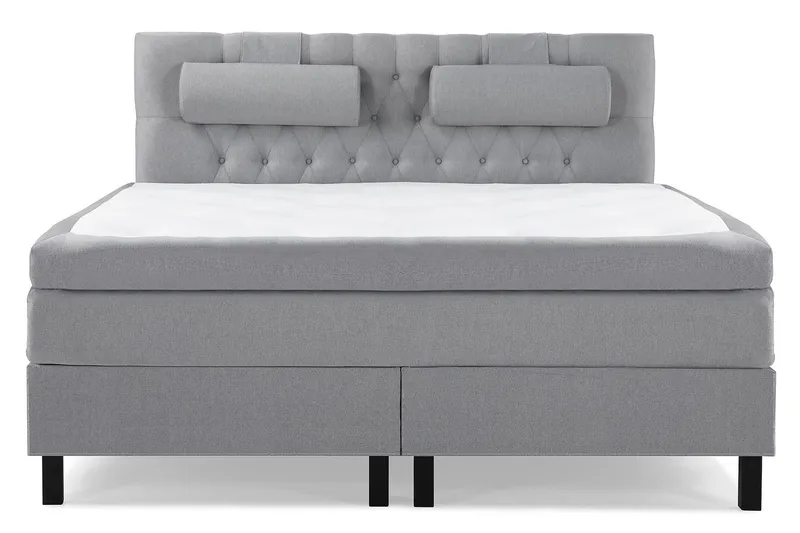 Lucky Komplett Sängpaket 160x200 Polyeter Diamant Sänggavel - Nackkudde Stor Mellangrå - Products - Möbler - Säng - Kontinentalsäng