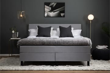 Lucky Komplett Sängpaket 160x200 Polyeter Slät Sänggavel - Mellangrå - Products - Möbler - Säng - Kontinentalsäng