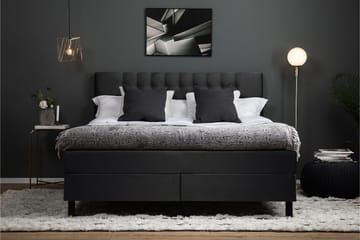 Lucky Komplett Sängpaket 160x200 Polyeter Diamant - Svart/Grå - Products - Möbler - Säng - Kontinentalsäng