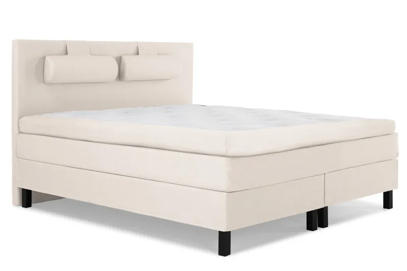 Lucky Komplett Sängpaket 160x200 Polyeter Slät Sänggavel - Nackkudde Stor Beige - Products - Möbler - Säng - Kontinentalsäng