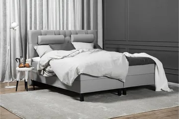 Lucky Komplett Sängpaket 180x200 Latex Diamant Sänggavel - Mellangrå - Products - Möbler - Säng - Kontinentalsäng