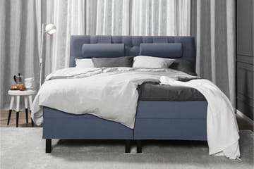 Lucky Komplett Sängpaket 180x200 Latex Diamant Sänggavel - Nackkudde Liten Mörkblå - Products - Möbler - Säng - Kontinentalsäng