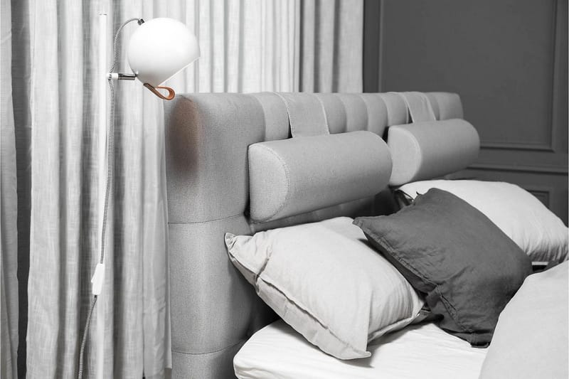 Lucky Komplett Sängpaket 180x200 Latex Diamant Sänggavel - Nackkudde Liten Mellangrå - Products - Möbler - Säng - Kontinentalsäng