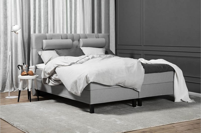 Lucky Komplett Sängpaket 180x200 Latex Diamant Sänggavel - Nackkudde Liten Mellangrå - Products - Möbler - Säng - Kontinentalsäng