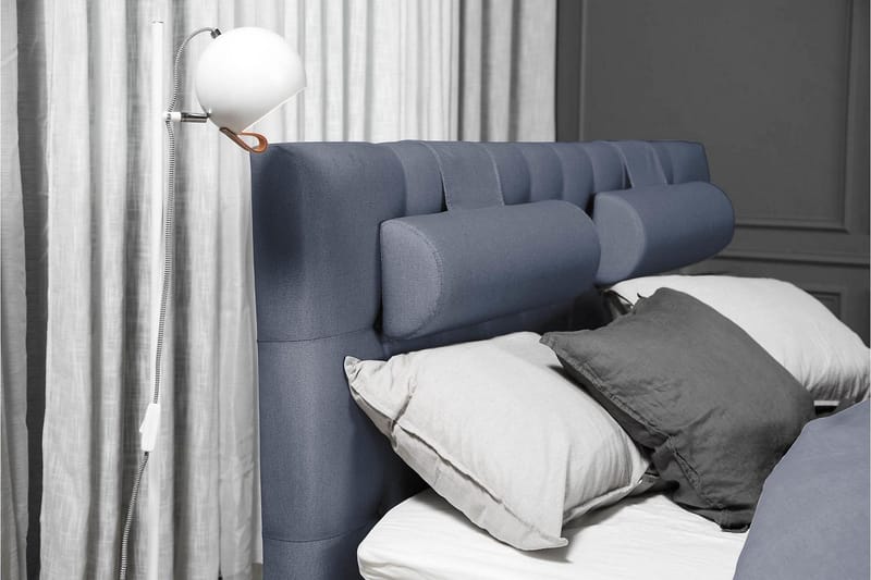 Lucky Komplett Sängpaket 180x200 Latex Diamant Sänggavel - Nackkudde Stor Mörkblå - Products - Möbler - Säng - Kontinentalsäng