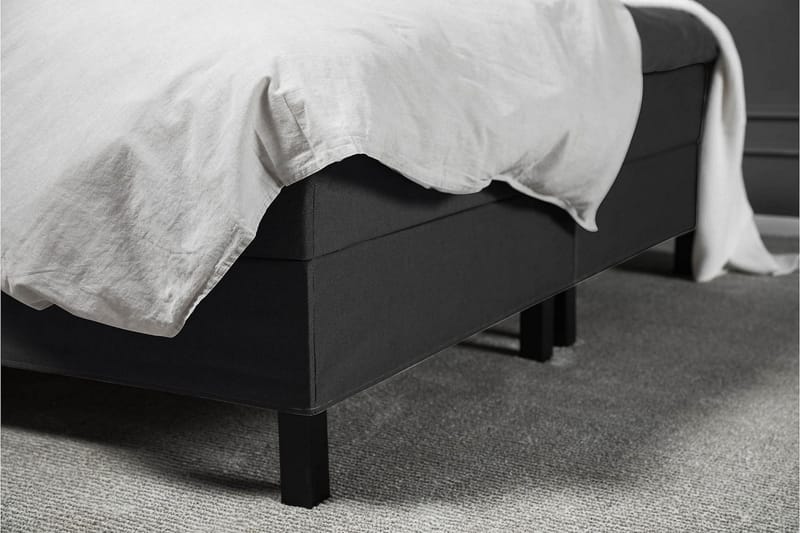 Lucky Komplett Sängpaket 180x200 Latex Slät Sänggavel - Svart/Grå - Products - Möbler - Säng - Kontinentalsäng