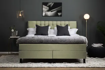 Lucky Komplett Sängpaket 180x200 Memory Diamant Sänggavel - Grön - Products - Möbler - Säng - Kontinentalsäng