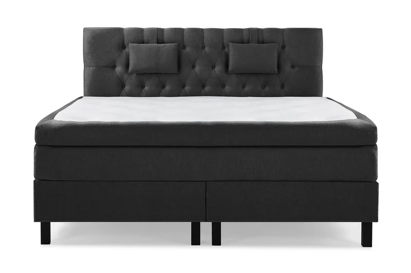 Lucky Komplett Sängpaket 180x200 Memory Diamant Sänggavel - Nackkudde Liten Svart/Grå - Products - Möbler - Säng - Kontinentalsäng