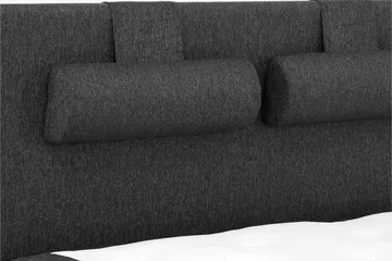 Lucky Komplett Sängpaket 180x200 Memory Slät - Nackkudde Stor Svart/Grå/PU - Products - Möbler - Säng - Kontinentalsäng