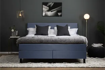 Lucky Komplett Sängpaket 180x200 Memory Slät Sänggavel - Mörkblå - Products - Möbler - Säng - Kontinentalsäng