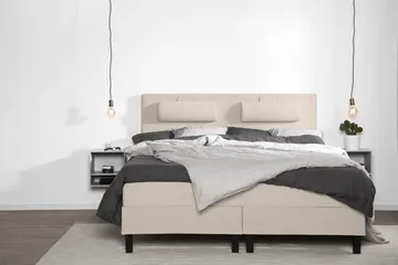 Lucky Komplett Sängpaket 180x200 Memory Slät Sänggavel - Nackkudde Stor Beige - Products - Möbler - Säng - Kontinentalsäng