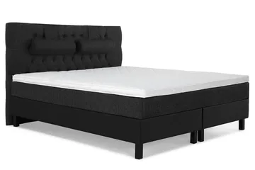 Lucky Komplett Sängpaket 180x200 Skum Diamant - Nackkudde Stor Svart/Grå/PU - Products - Möbler - Säng - Kontinentalsäng