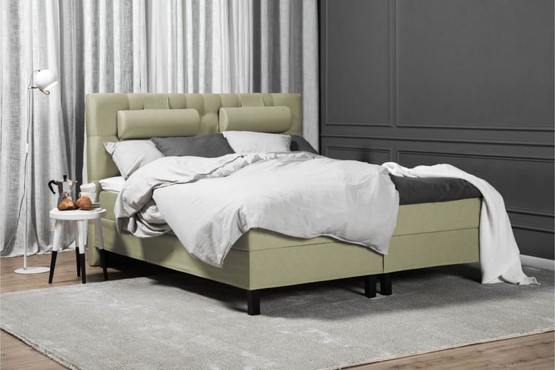 Lucky Komplett Sängpaket 180x200 Skum Diamant Sänggavel - Grön - Products - Möbler - Säng - Kontinentalsäng