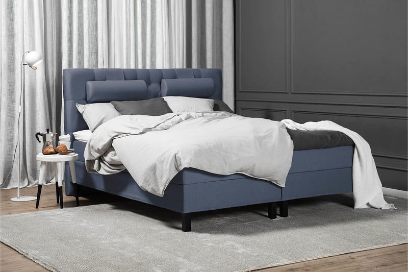 Lucky Komplett Sängpaket 180x200 Skum Diamant Sänggavel - Nackkudde Stor Mörkblå - Products - Möbler - Säng - Kontinentalsäng