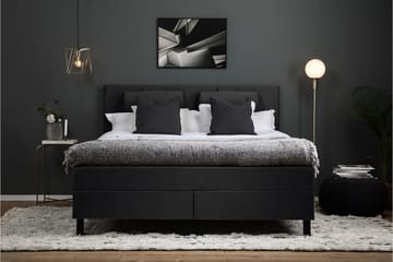 Lucky Komplett Sängpaket 180x200 Skum Slät - Nackkudde Liten Svart/Grå - Products - Möbler - Säng - Kontinentalsäng