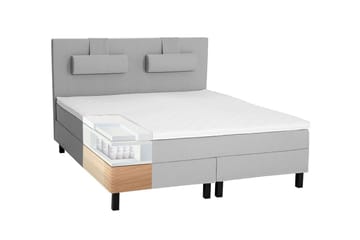 Lucky Komplett Sängpaket 180x200 Skum Slät Sänggavel - Mellangrå - Products - Möbler - Säng - Kontinentalsäng