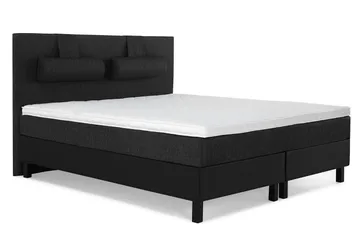 Lucky Komplett Sängpaket 180x200 Skum Slät Sänggavel - Nackkudde Stor Svart/Grå/PU - Products - Möbler - Säng - Kontinentalsäng