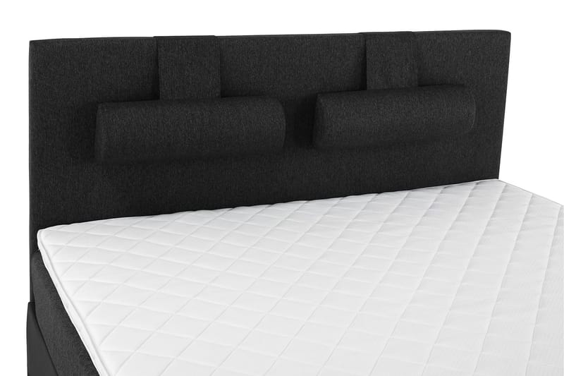 Lucky Komplett Sängpaket 180x200 Skum Slät Sänggavel - Nackkudde Stor Svart/Grå/PU - Products - Möbler - Säng - Kontinentalsäng