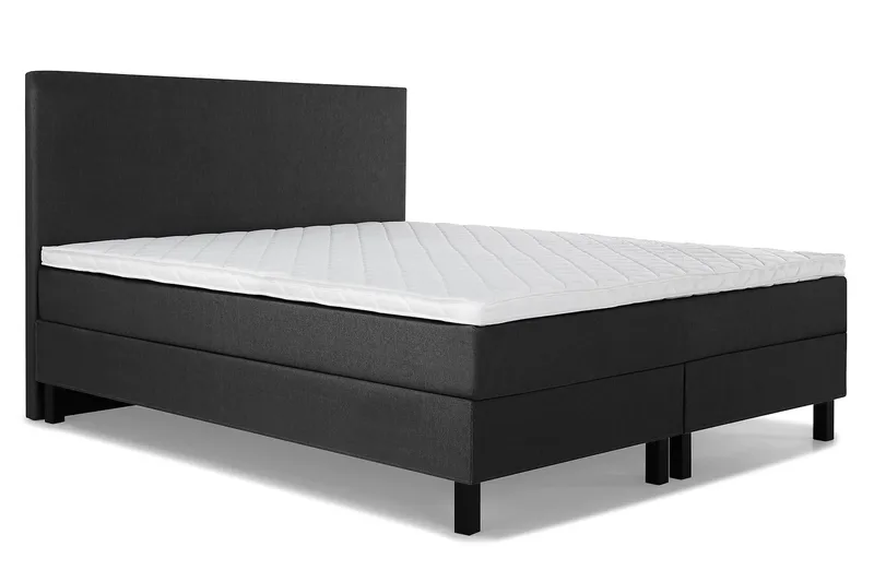 Lucky Komplett Sängpaket 180x200 Skum Slät - Svart/Grå - Products - Möbler - Säng - Kontinentalsäng