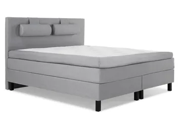 Lucky Komplett Sängpaket 180x200 Polyeter Slät Sänggavel - Nackkudde Stor Mellangrå - Products - Möbler - Säng - Kontinentalsäng