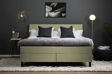 Lucky Komplett Sängpaket 180x200 Polyeter Slät Sänggavel - Grön - Products - Möbler - Säng - Kontinentalsäng