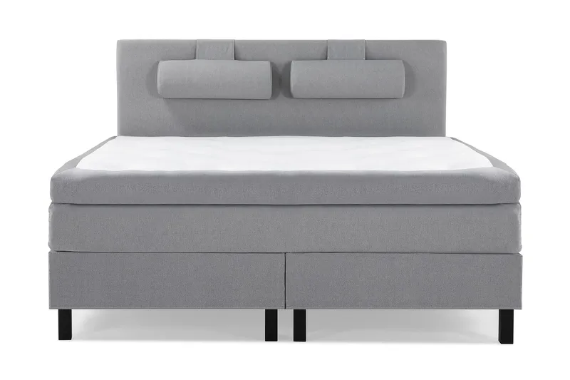 Lucky Komplett Sängpaket 180x200 Polyeter Slät Sänggavel - Nackkudde Stor Mellangrå - Products - Möbler - Säng - Kontinentalsäng