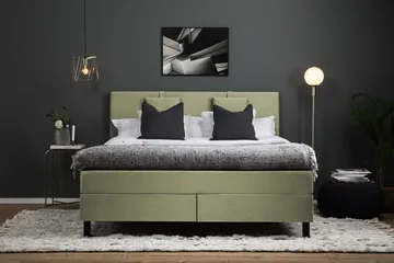 Lucky Komplett Sängpaket 180x200 Polyeter Slät Sänggavel - Nackkudde Liten Grön - Products - Möbler - Säng - Kontinentalsäng