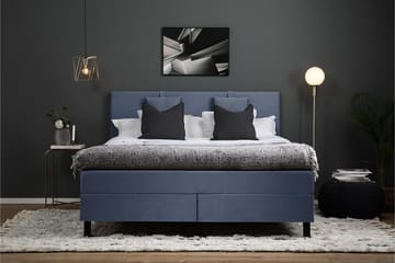 Lucky Komplett Sängpaket 180x200 Polyeter Slät Sänggavel - Nackkudde Liten Mörkblå - Products - Möbler - Säng - Kontinentalsäng