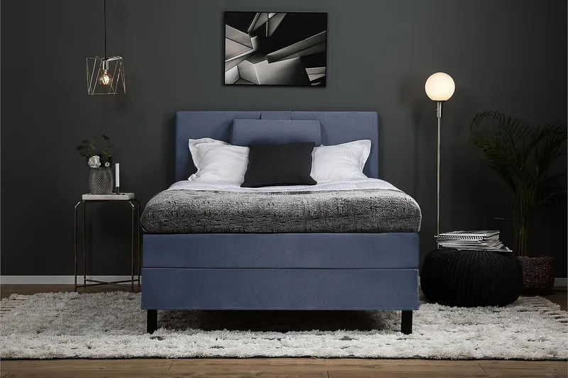 Lucky Kontinentalsäng 120x200Latex - Mörkblå - Products - Möbler - Säng - Enkelsäng