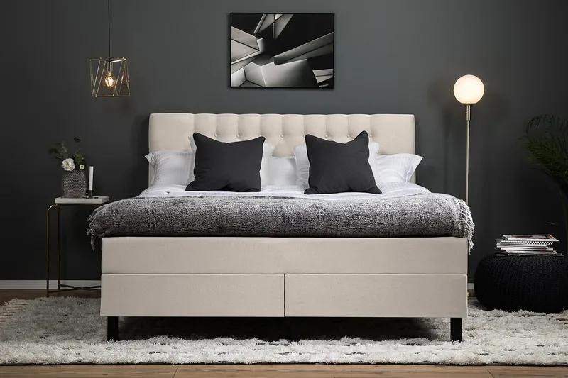 Lucky Kontinentalsäng 160x200 cm - Beige - Products - Möbler - Säng - Kontinentalsäng