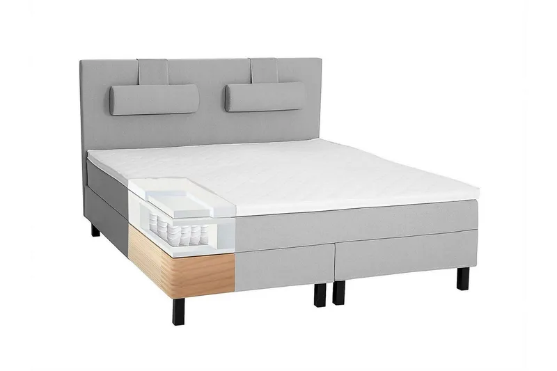 Lucky Kontinentalsäng 180x200Latexmadrass - Mellangrå - Products - Möbler - Säng - Kontinentalsäng